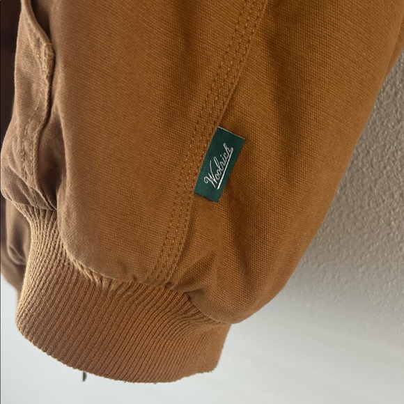 Men Woolrich Tan Hooded Bomber Jacket Size Medium - Picture 6 of 7
